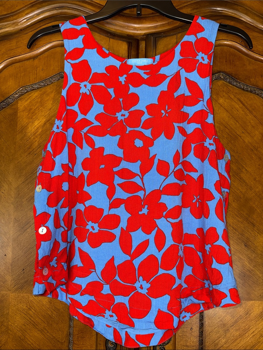 Draper James Red Floral Camisole on Light Blue small